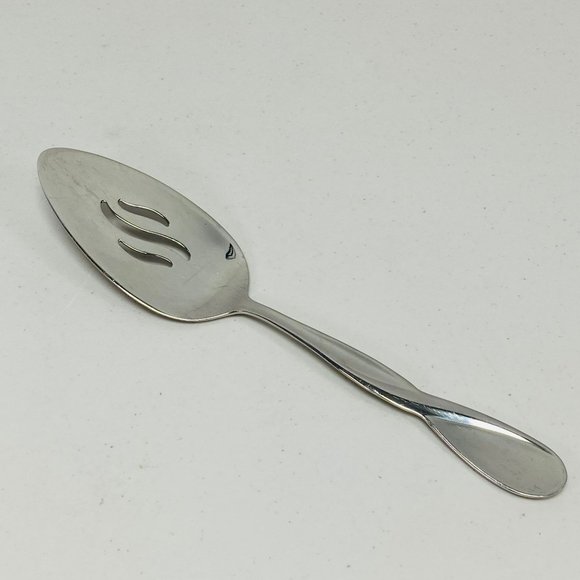 Onedia 6 Piece Serving Set Satin Aquaris Silver Spoon Fork Pie Server - Picture 6 of 12